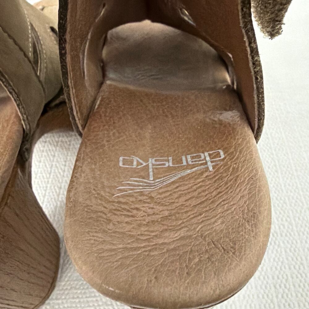 Dansko Sandals Womens Size 6 Demetra High Heel Ankle Strap Brown Leather 36 - Picture 6 of 11